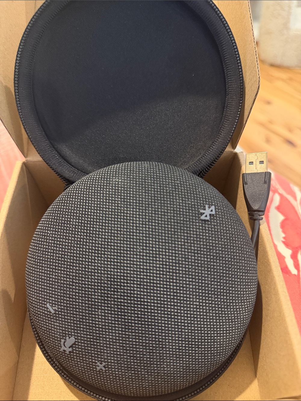 Compact Portable Bluetooth Speaker - Black Fabric Wireless Audio